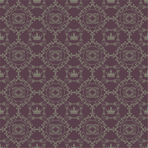 Retro floral with crown vector seamless pattern 18 seamless Retro font pattern floral crown   