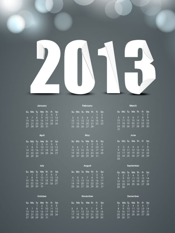 2013 Creative Calendar Collection design vector material 05 material creative collection calendar 2013   