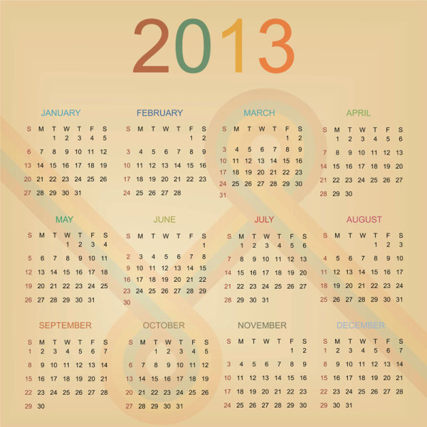 2013 Creative Calendar Collection design vector material 08 material creative collection calendar 2013   