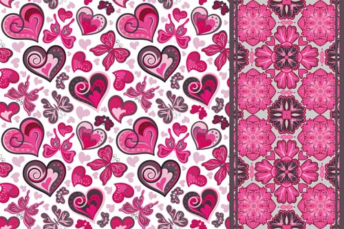 Valentines day heart hand drawn pattern vector 08 valentines pattern heart hand drawn day   