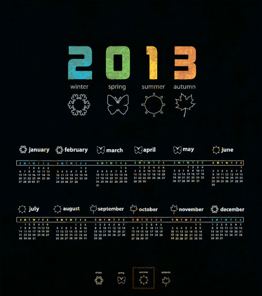 2013 Creative Calendar Collection design vector material 09 material creative collection calendar 2013   