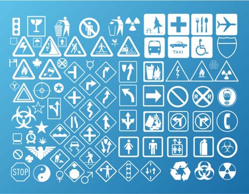 Social Warning signs vector material set   