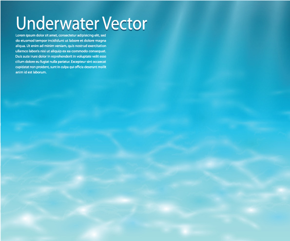 Underwater background vector set underwater sun light background   