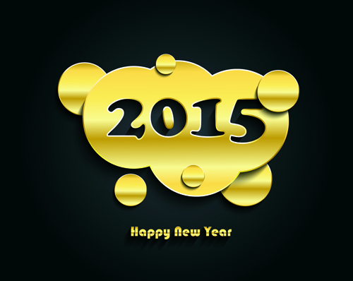 Golden creative 2015 new year vector material 01 new year material golden creative 2015   