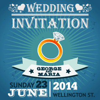 2014 Wedding Invitation card vector 02 invitation card vector card   