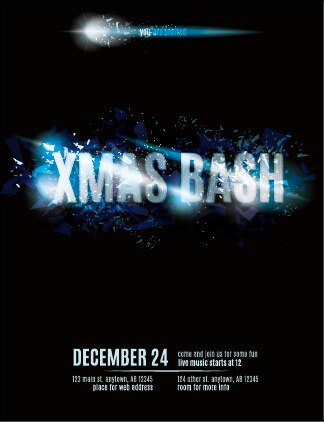 December 24 christmas party flyer cover vector 05 party flyer December 24 December cover christmas   