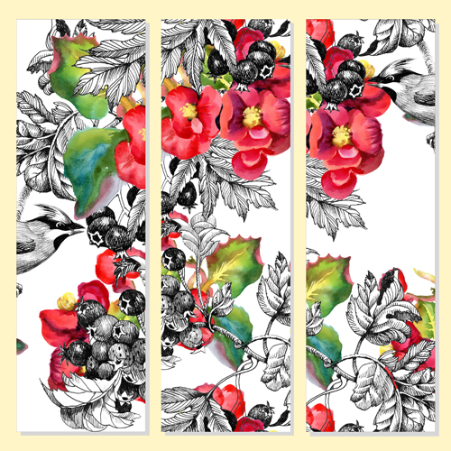 Beautiful flowers design banners vector set 01 Beautiful flowers beautiful banners   