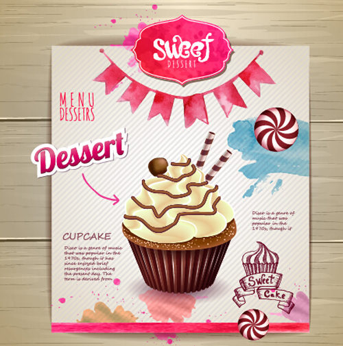 Dessert sweet menu design vector 05 sweet menu dessert   