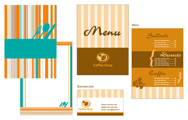 Menu card template Vector graphic template menu card   