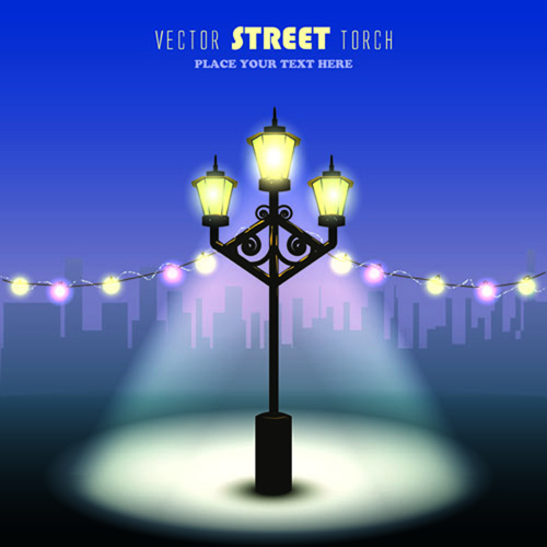 Shiny Street lamps background design vector set 02 street lamp street shiny lamps   