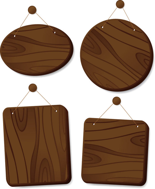 Set of Wooden tags elements vector 05 wooden tags elements element   