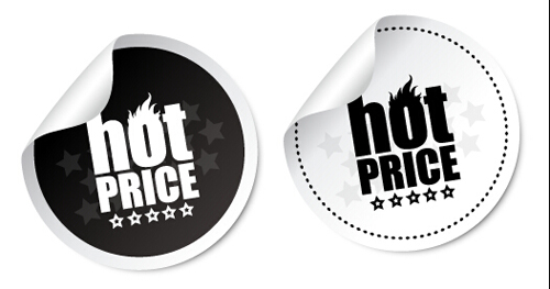 Vector hot price stickers design material 06 stickers price material design   