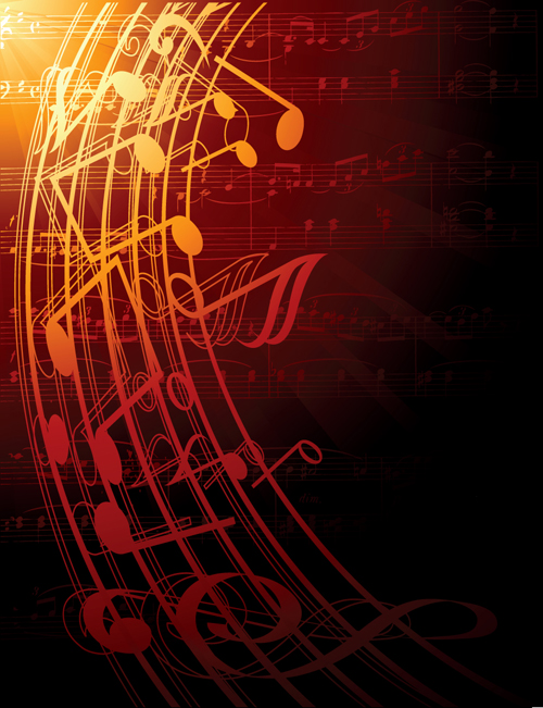 Music note and sheet music background vector   