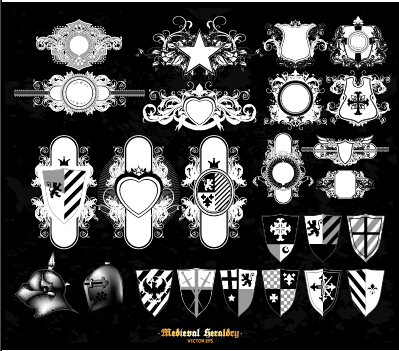 Classical heraldry ornaments vector material 09 vector material ornaments heraldry classical   