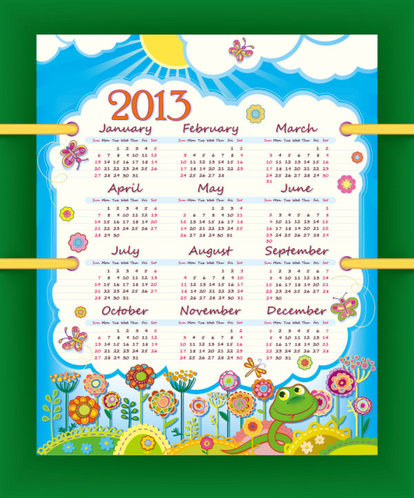 Special of 2013 calendar vector graphics 02 special calendar 2013   