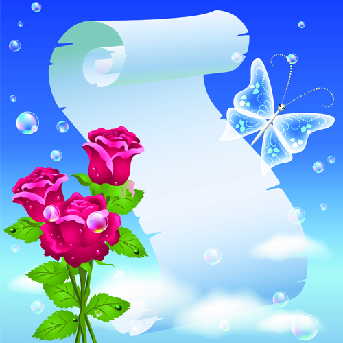 Flower with paper dream background vector 03 paper flower background vector background   