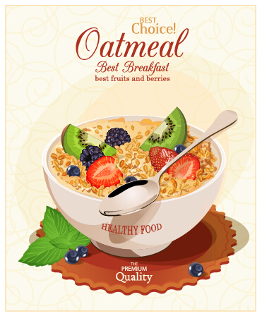 Creative oatmeal advertising poster vector poster oatmeal creative advertising   