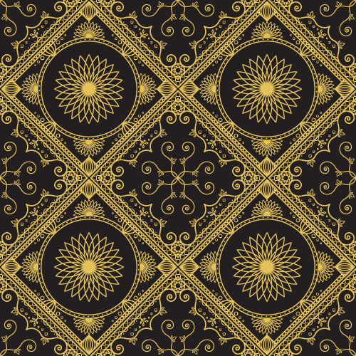 Gold lineart seamless pattern luxury vector 06   