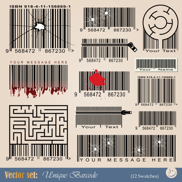 Barcode design Elements vector set 02 elements element design barcode   