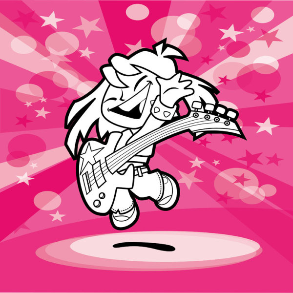 Cartoon People with music design vector 01 people music cartoon   