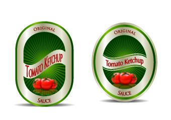 Ketchup label stickers creative vector 01 stickers labels label ketchup creative   