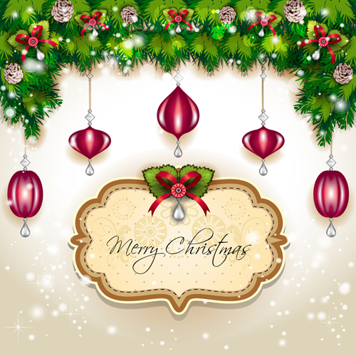 Christmas frames and baubles background vector frames frame christmas baubles background vector background   