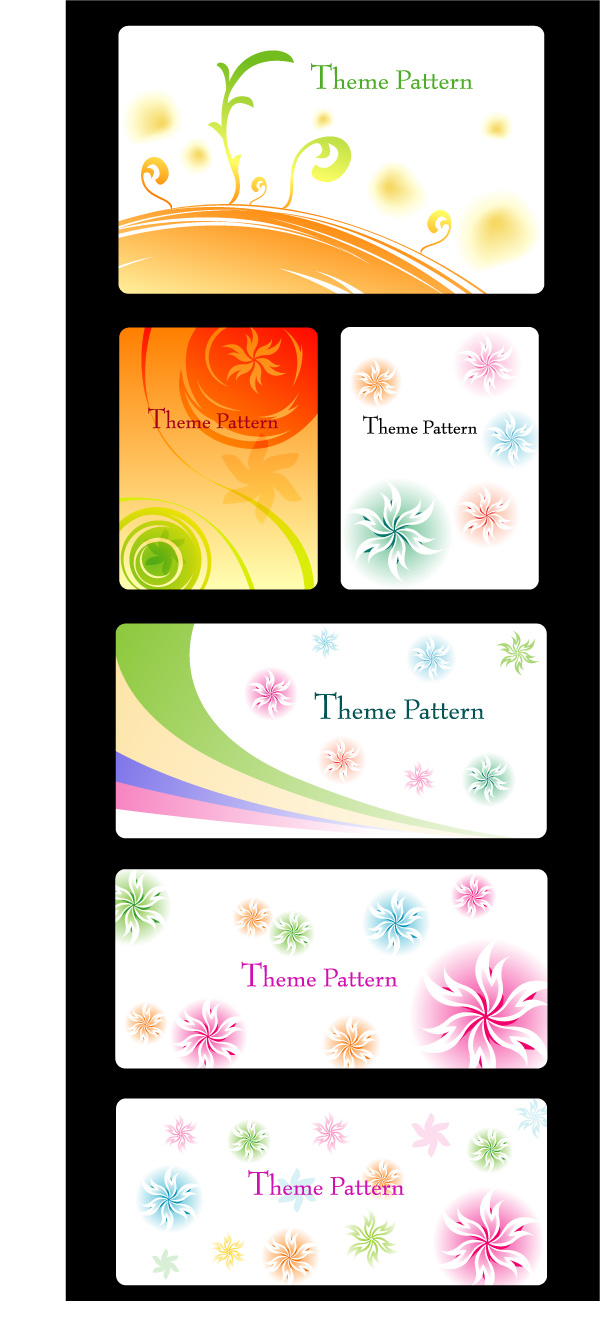 Color Floral card design vector floral color card   