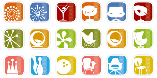 Simple graphical icons vector 95397 crown chair bowling beverage   