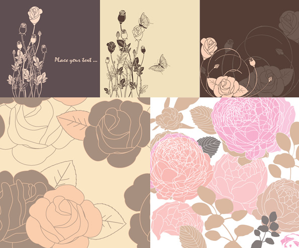 Beautiful decorative pattern background art shading pattern line flowers fine background   