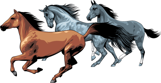 Realistic running horses vector graphics 03 running realistic horses   