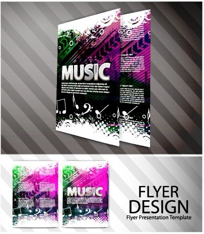 Elements of Abstract Flyer Music vector set 03 music flyer elements element   