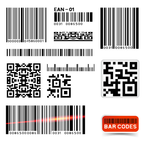 Various types of barcodes vector set 05 Various types barcodes barcode   