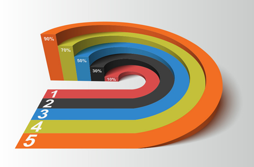 Set of 3d effect Infographics elements vector 08 infographics elements effect   