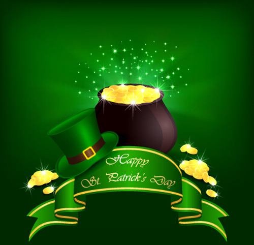 Happy St Patricks Day vector material set 04 patricks day material happy   