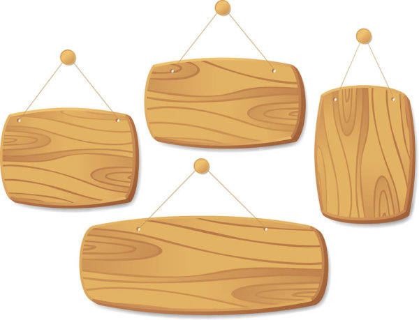 Set of Wooden tags elements vector 04 wooden tags elements element   