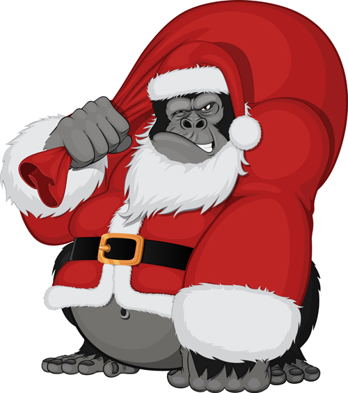 2016 christmas with funny monkey vector 01 monkey funny christmas 2016   