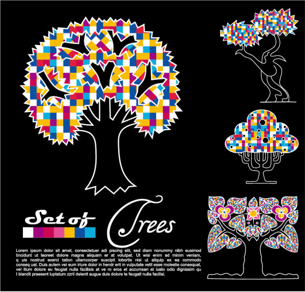 Abstract Trees background vector 03 vector trees   