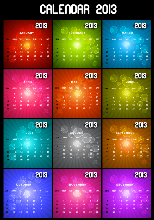 Special of 2013 calendar vector graphics 03 special calendar 2013   