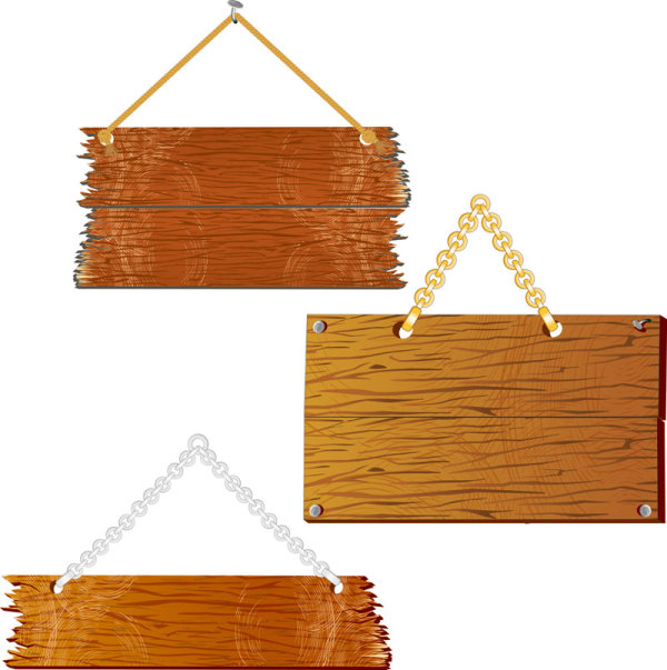 Set of Wooden tags elements vector 02 wooden tags elements element   