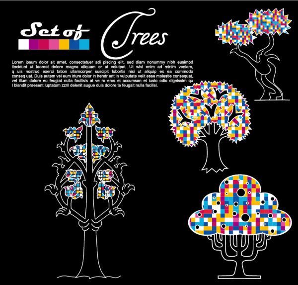 Abstract Trees background vector 05 vector trees   