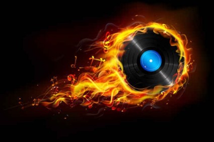 Flame with CD background vector flame background   