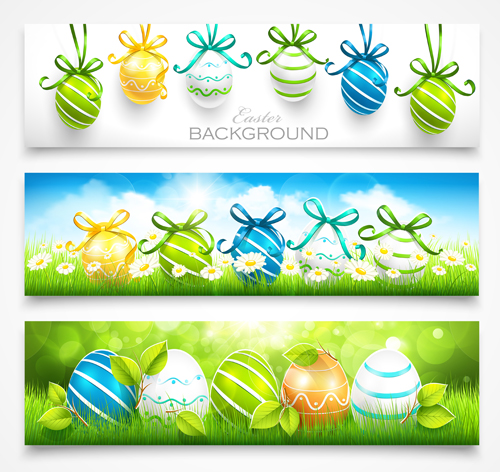 Easter egg ornaments banners vector ornaments easter egg easter banner   