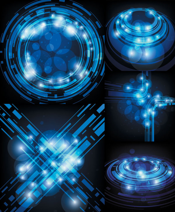Technology of blue light background vector art sense of space sense of science and technology light high tech flash fantasy background   