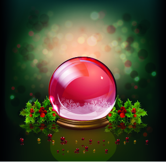 Christmas Crystal Ball design background vector 02 crystal ball christmas background vector background   