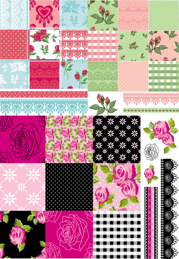 Elements of flower pattern background art vector pattern linen lace file flowers background   