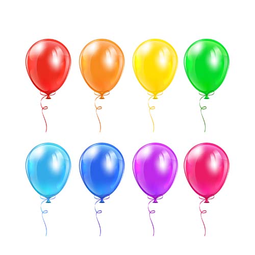 Colored balloons template vector material 01 template material colored balloons   