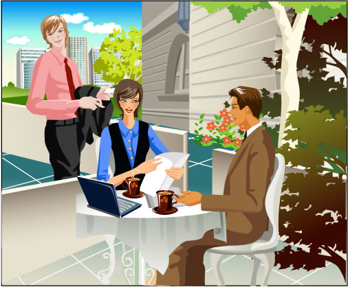 Stylish office people set 59 vector white-collar workers Vector figure office space office people business people ai a woman   