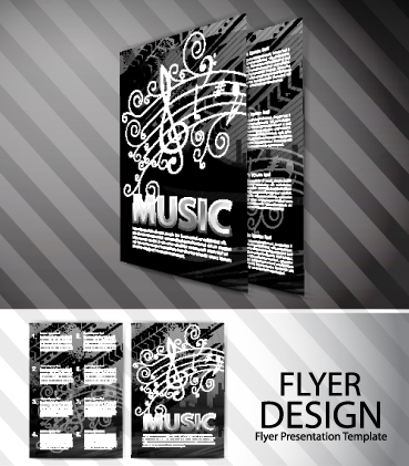 Elements of Abstract Flyer Music vector set 02 music flyer elements element   