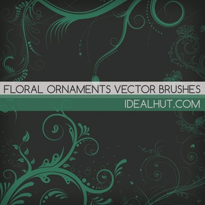 5 Floral Ornaments Set of vector Photoshop Brushes vector photoshop ornaments floral brushes   