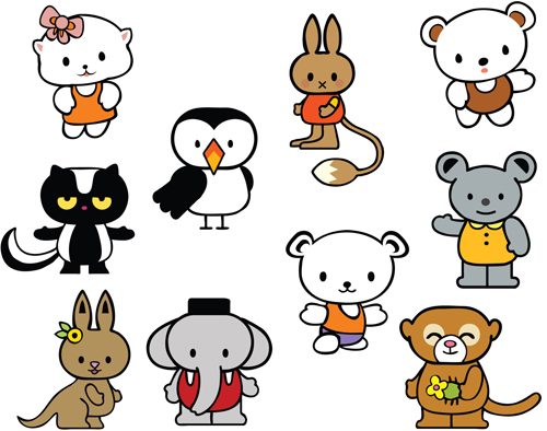 Various Cartoon Animals Vector set Various cartoon animal cartoon Animal   